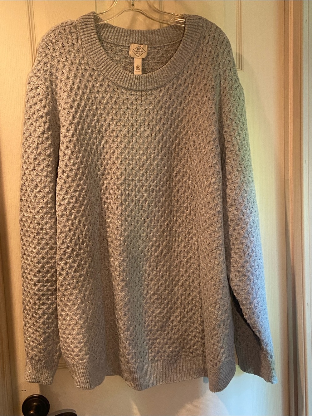 St. John's Bay Light Gray Textured Crewneck Sweater